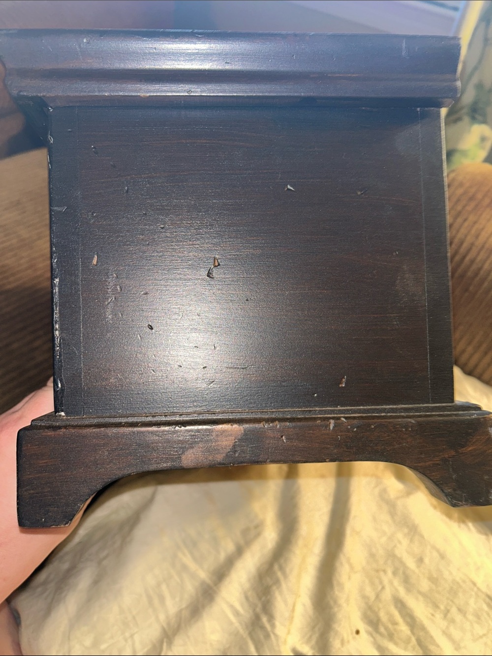 Black Painted Wooden Storage Chest with Scalloped Base - Picture 4 of 9